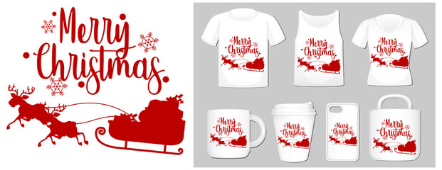 Christmas theme with sleigh on product templates