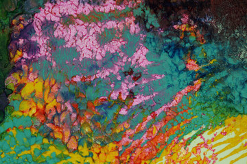 Obraz na płótnie Canvas Abstract acrylic and watercolor smear blot painting . Color paper texture background.