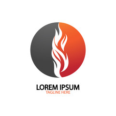 fire flame logo icon vector design template