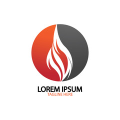 Obraz premium fire flame logo icon vector design template