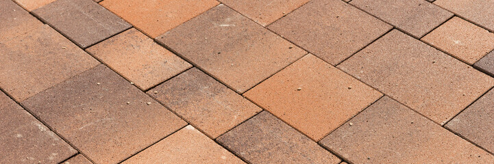 New multi colored paving stones in the driveway