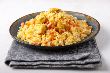 Chicken Pilaf with vegetables and spices