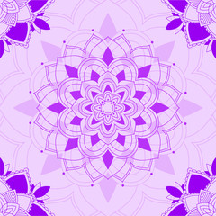 Mandala patterns on purple background