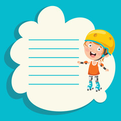 Template Design With Cute Cartoon Character Making Sport