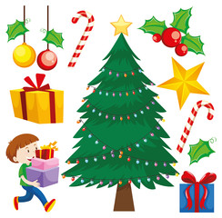 Set of isolated objects of christmas theme