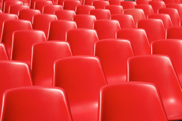 Red plastic chairs