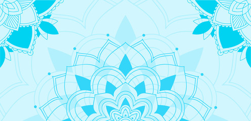 Mandala patterns on blue background