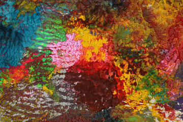 Abstract acrylic and watercolor smear blot painting . Color paper texture background.