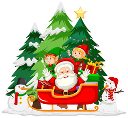 Christmas theme with Santa and snowman