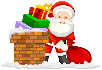 Christmas theme with Santa and presents