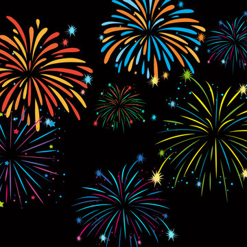 Fireworks on background template