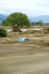 Flood damage caused by typhoon 19 