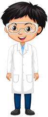Fototapeta premium Boy in science gown on white background