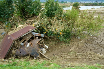 Flood damage caused by typhoon 19 