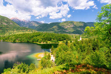 Scenery at Bohinj Lake Slovenia