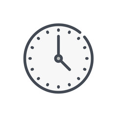 Time and clock color line icon. Watch vector outline colorful sign.