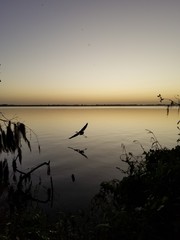 sunset on lake
