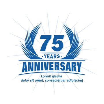 75 Years Anniversary Logo Vector Design Template Stock Vector -  Illustration of design, banner: 193396057
