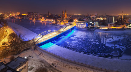 Opole city Silesia Poland with night and day photography, Nocą miasto śląsk.