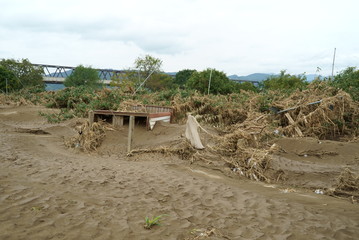 Flood damage caused by typhoon 19 "Hagibis"