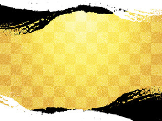 金色市松模様和風和柄模様背景素材 Wall Mural Wallpaper Murals Rrice