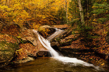Champney Brook Falls New Hampshire Long Exposure Photo in the Autumn Season