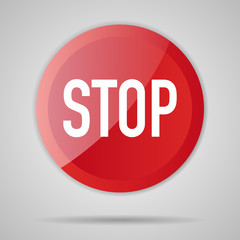 Red Prohibition stop sign, Red circle warning and no entry or access  with symbol, simply vector graphic illustration, isolated on white background with stop not allowed object
