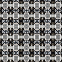Background pattern from the concrete bricks gray and white colored. Geometric seamless design template with symmetric ornament