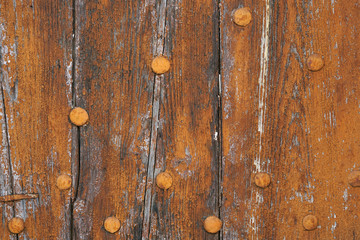 Detail of an old wooden door