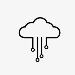 Cloud technology. Integrated digital web concept background