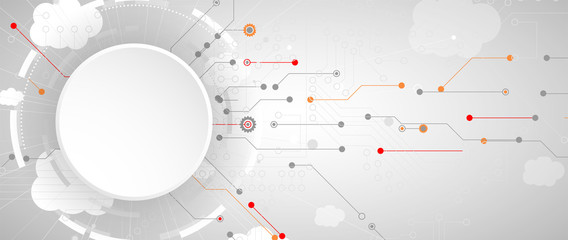 Obraz premium Cloud technology. Integrated digital web concept background