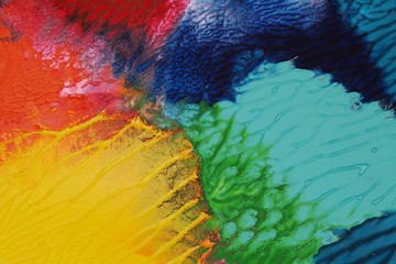 Abstract acrylic and watercolor smear blot painting. Color paper texture background.