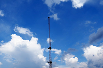 antenna on blue sky.