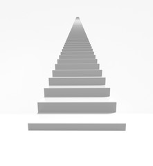 Stairs on the white bacground,Abstract architecture concept,3d render.