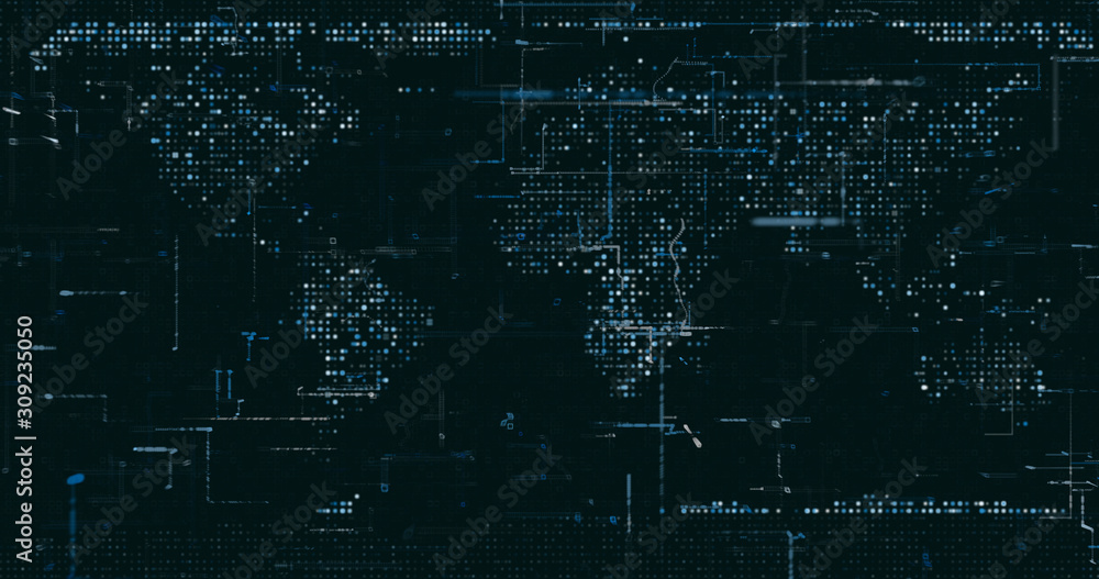 Wall mural abstract digital network data background, 3d rendering