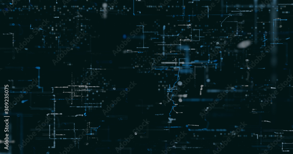 Wall mural abstract digital network data background, 3d rendering