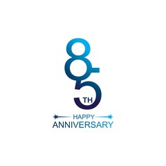 85th anniversary vector template. Design for celebration, greeting cards or print.