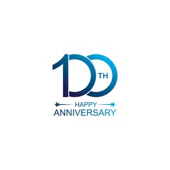 Obraz premium 100th anniversary vector template. Design for celebration, greeting cards or print.