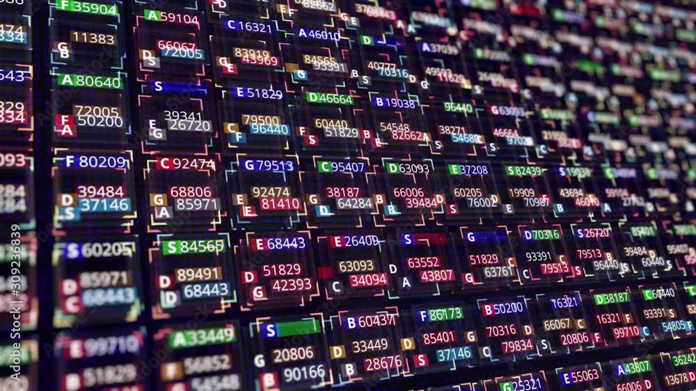 Poster close up of programming code strings changing the digital on screen, abstract hacking background. an