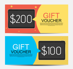 Abstract Gift Voucher Template Vector Illustration
