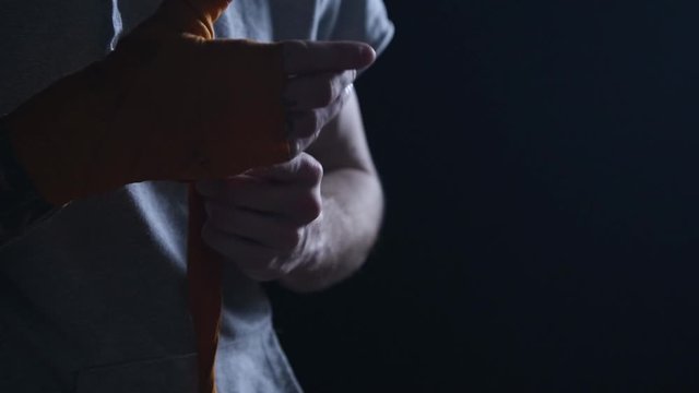 shadow fight training of boxer