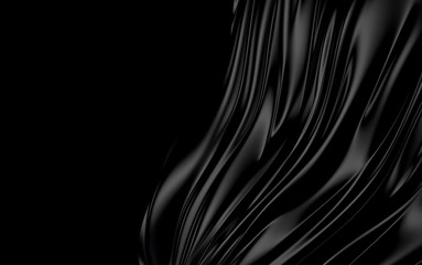 Obraz premium Czarny falisty kolor tła plusk, elegancki klasyczny design. Renderowania 3D