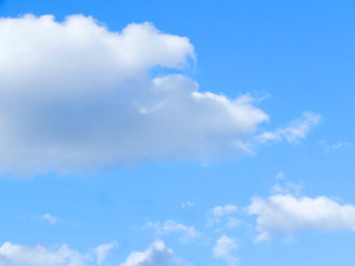 Blue sky with clouds and sun. blue sky