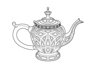Drawing of an oriental teapot