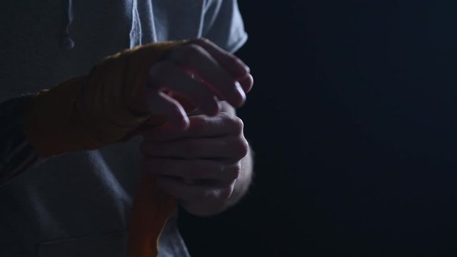shadow fight training of boxer