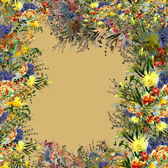 Watercolor seamless pattern. Illustration. Flowers