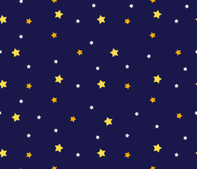 Seamless pattern with stars. isolated on blue background