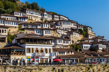 Fototapeta na wymiar Traditional Houses In Berat - Berat, Albania