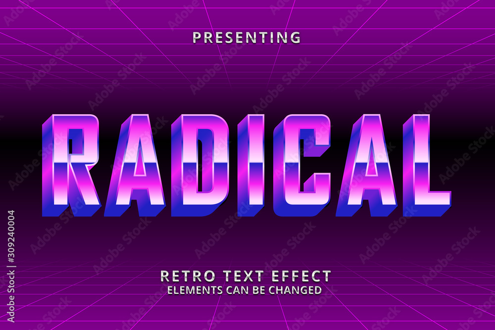 Poster futuristic retro font. 80s style . vector alphabet. editable template for your design.