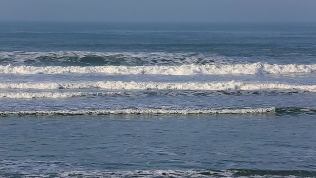 Slow motion footage of powerful waves in North of France in Brittany close to Point du Talud.